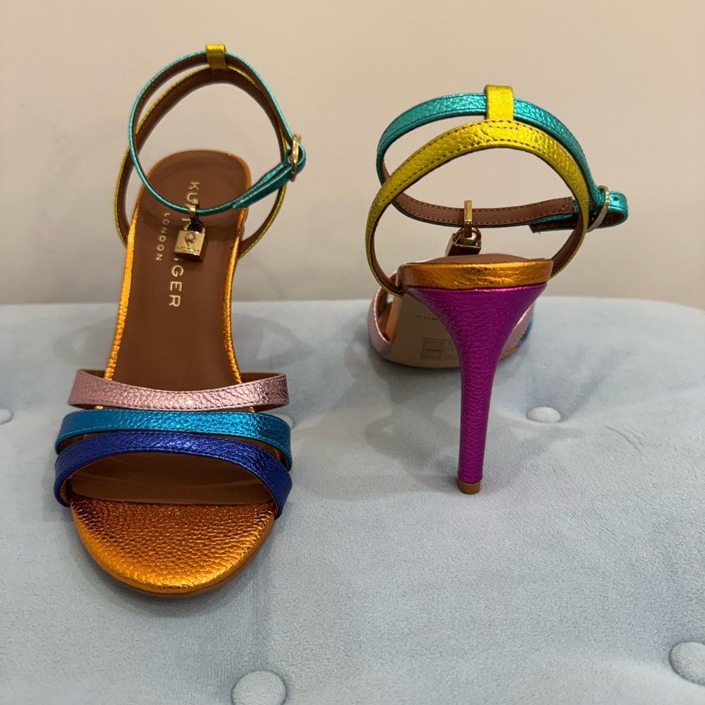 Kurt Geiger Multicolor Strappy Heels size 7 nwt - Picture 3 of 5